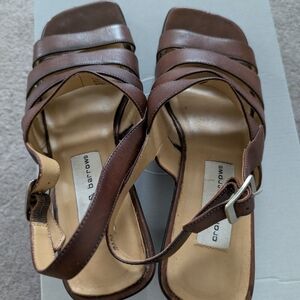 Croft & Barrow Brown Sandals with Crisscross Straps
